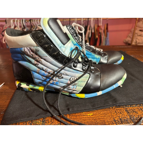 JOHN FLUEVOG Other - Men's John Fluevog Vegan Vogs Boots 11 Black Blue